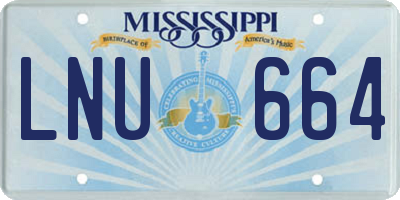 MS license plate LNU664