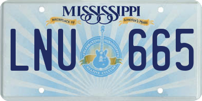 MS license plate LNU665