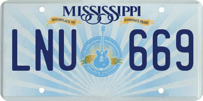 MS license plate LNU669