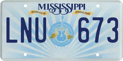 MS license plate LNU673