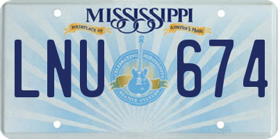 MS license plate LNU674