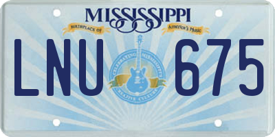 MS license plate LNU675