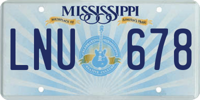 MS license plate LNU678