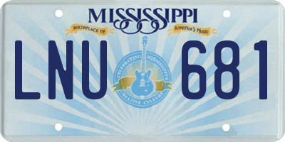 MS license plate LNU681