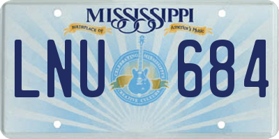 MS license plate LNU684