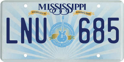 MS license plate LNU685