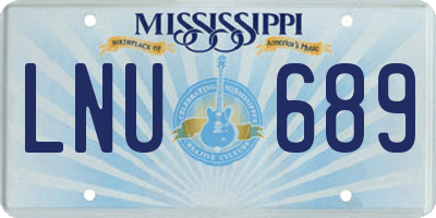 MS license plate LNU689