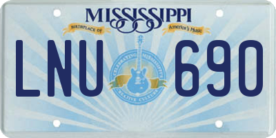 MS license plate LNU690