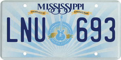 MS license plate LNU693