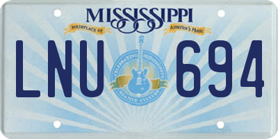 MS license plate LNU694