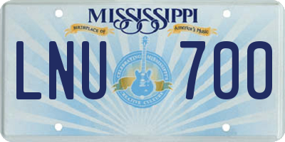 MS license plate LNU700
