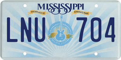 MS license plate LNU704
