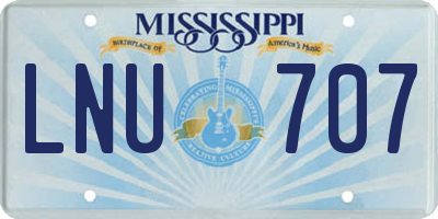 MS license plate LNU707