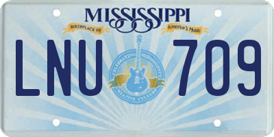 MS license plate LNU709