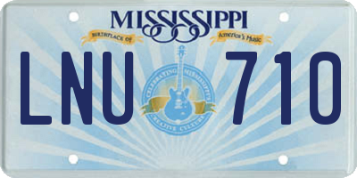MS license plate LNU710
