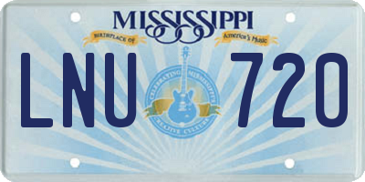 MS license plate LNU720