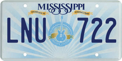 MS license plate LNU722