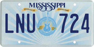 MS license plate LNU724