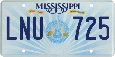 MS license plate LNU725