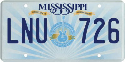 MS license plate LNU726