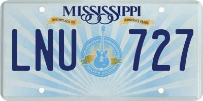 MS license plate LNU727