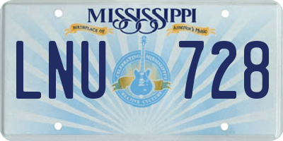MS license plate LNU728