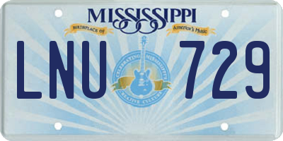 MS license plate LNU729