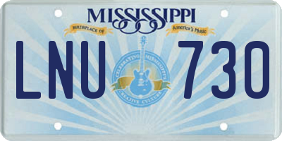 MS license plate LNU730
