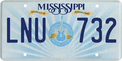 MS license plate LNU732