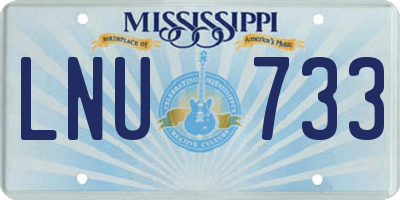 MS license plate LNU733