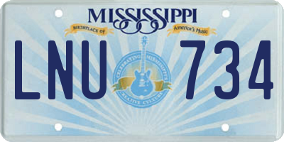 MS license plate LNU734