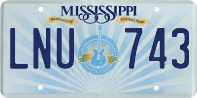MS license plate LNU743