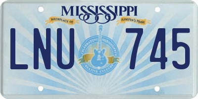 MS license plate LNU745