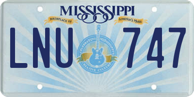 MS license plate LNU747