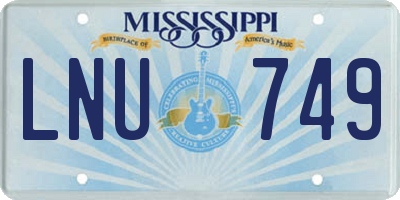 MS license plate LNU749