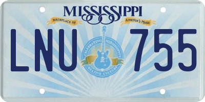 MS license plate LNU755