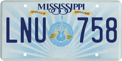 MS license plate LNU758