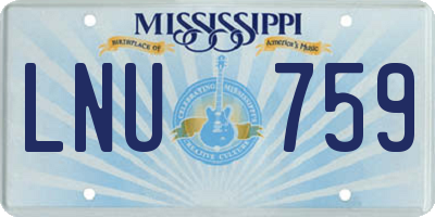 MS license plate LNU759
