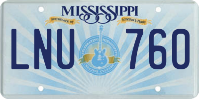 MS license plate LNU760