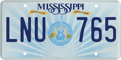 MS license plate LNU765