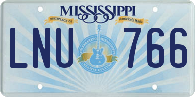 MS license plate LNU766