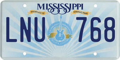 MS license plate LNU768