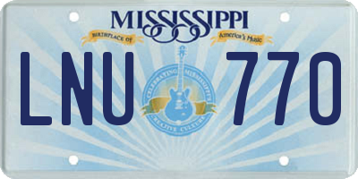 MS license plate LNU770