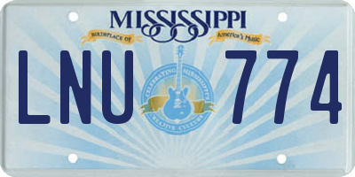 MS license plate LNU774