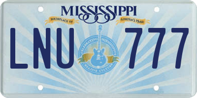 MS license plate LNU777
