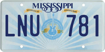 MS license plate LNU781