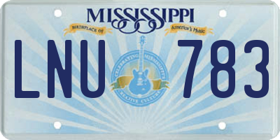 MS license plate LNU783