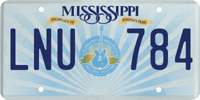 MS license plate LNU784