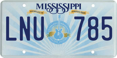 MS license plate LNU785