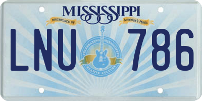 MS license plate LNU786